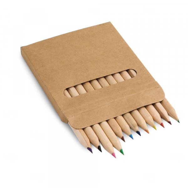 Caixa com 12 Mini Lápis de Cor Personalizada 