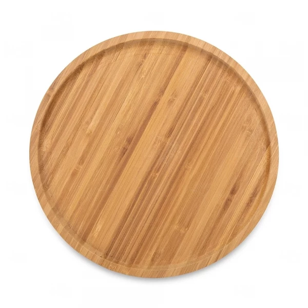Petisqueira Redonda de Bambu 30cm Personalizada 