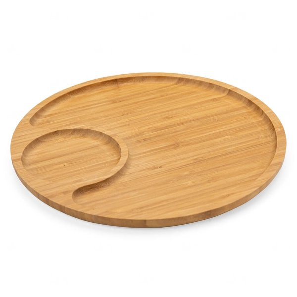 Petisqueira de Bambu 32cm com Divisória Personalizada