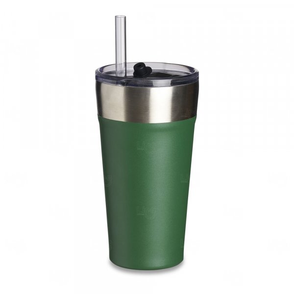 Copo Térmico 500ml com Canudo e Abridor Personalizado