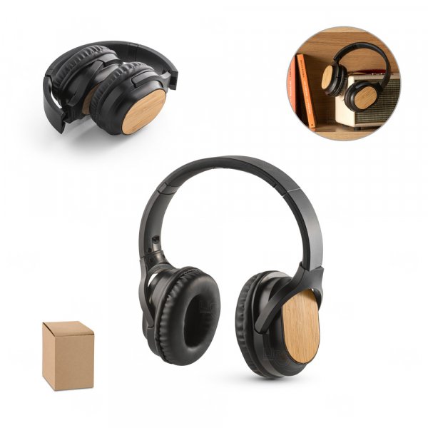 Fone de Ouvido Headphone em Bambu Personalizado 