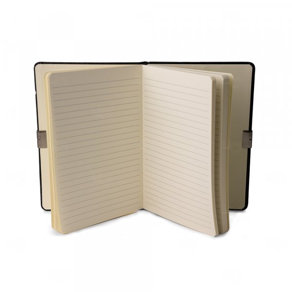 Moleskine em Couro Sintético e Metal Personalizado - 21 x 14,7 cm 
