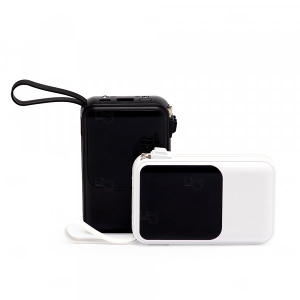 Power Bank 10.000mAh com Lanternas e Cabos Personalizado 