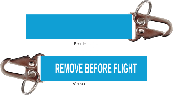 Chaveiro Remove Before Flight - Mosquetão - corte reto 