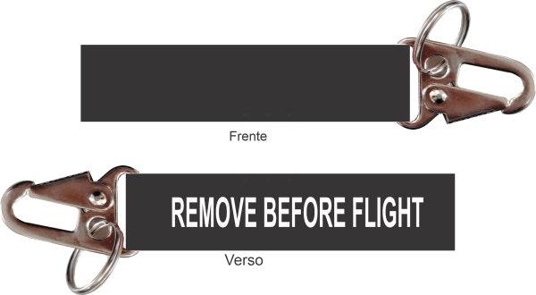 Chaveiro Remove Before Flight - Mosquetão - corte reto 
