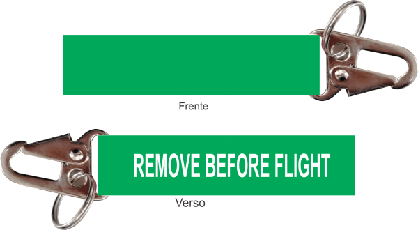 Chaveiro Remove Before Flight - Mosquetão - corte reto 