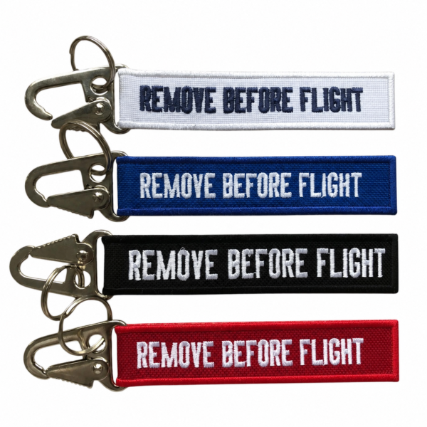 Chaveiro Remove Before Flight - Mosquetão - corte reto