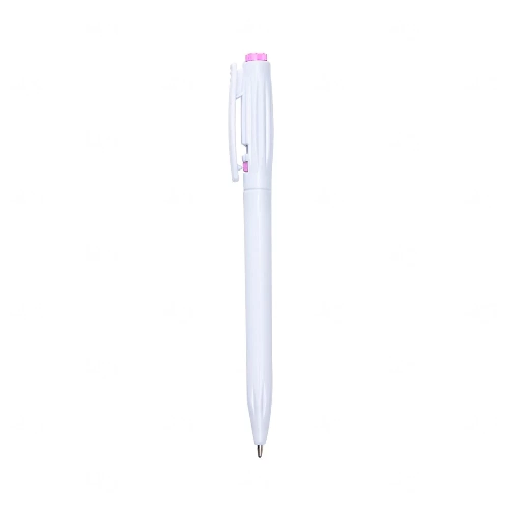 Caneta Plástica Branca Personalizada 