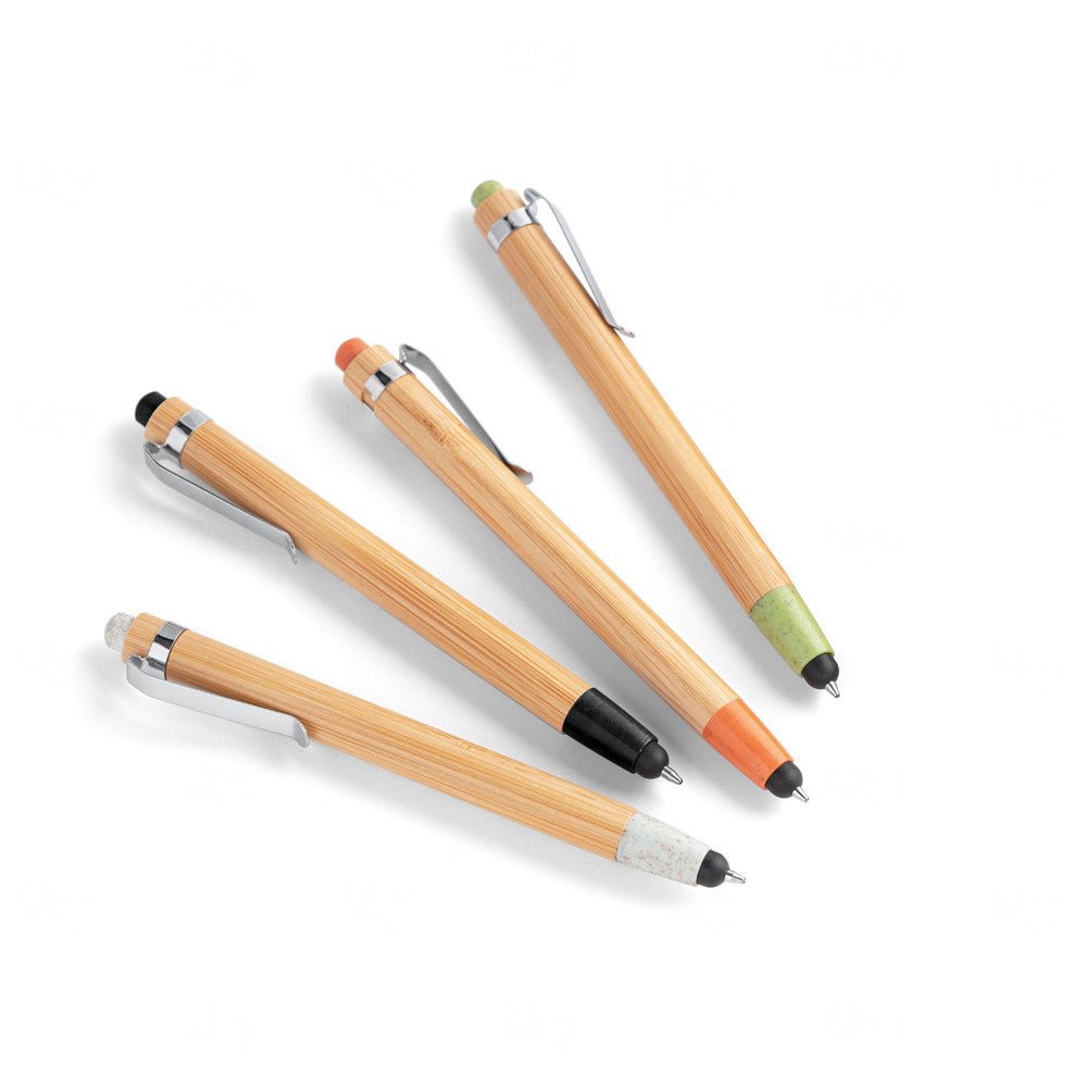 Caneta em Bambu com Touch Personalizada 