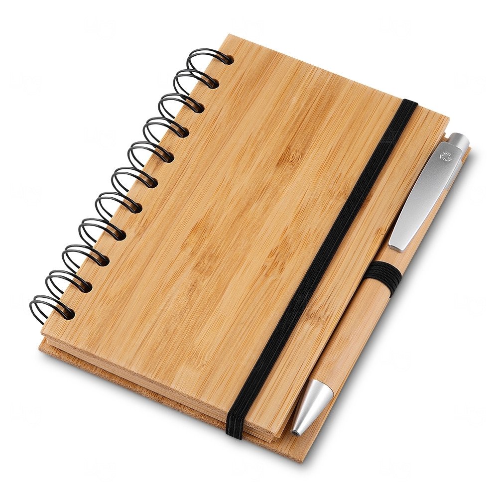 Caderneta Ecológica Bambu com Caneta Personalizada - 15 x 11,2cm Bambu