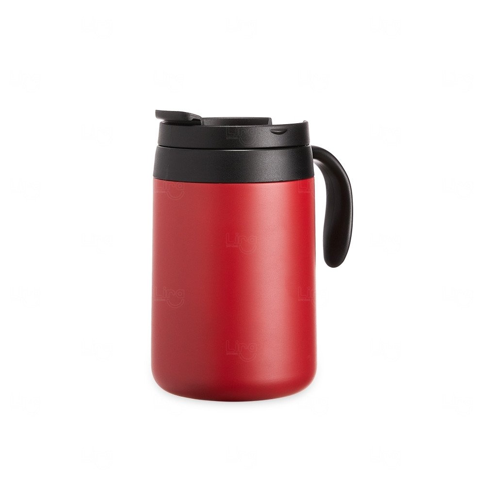 Caneca Térmica Inox 500ml Personalizada Vermelho
