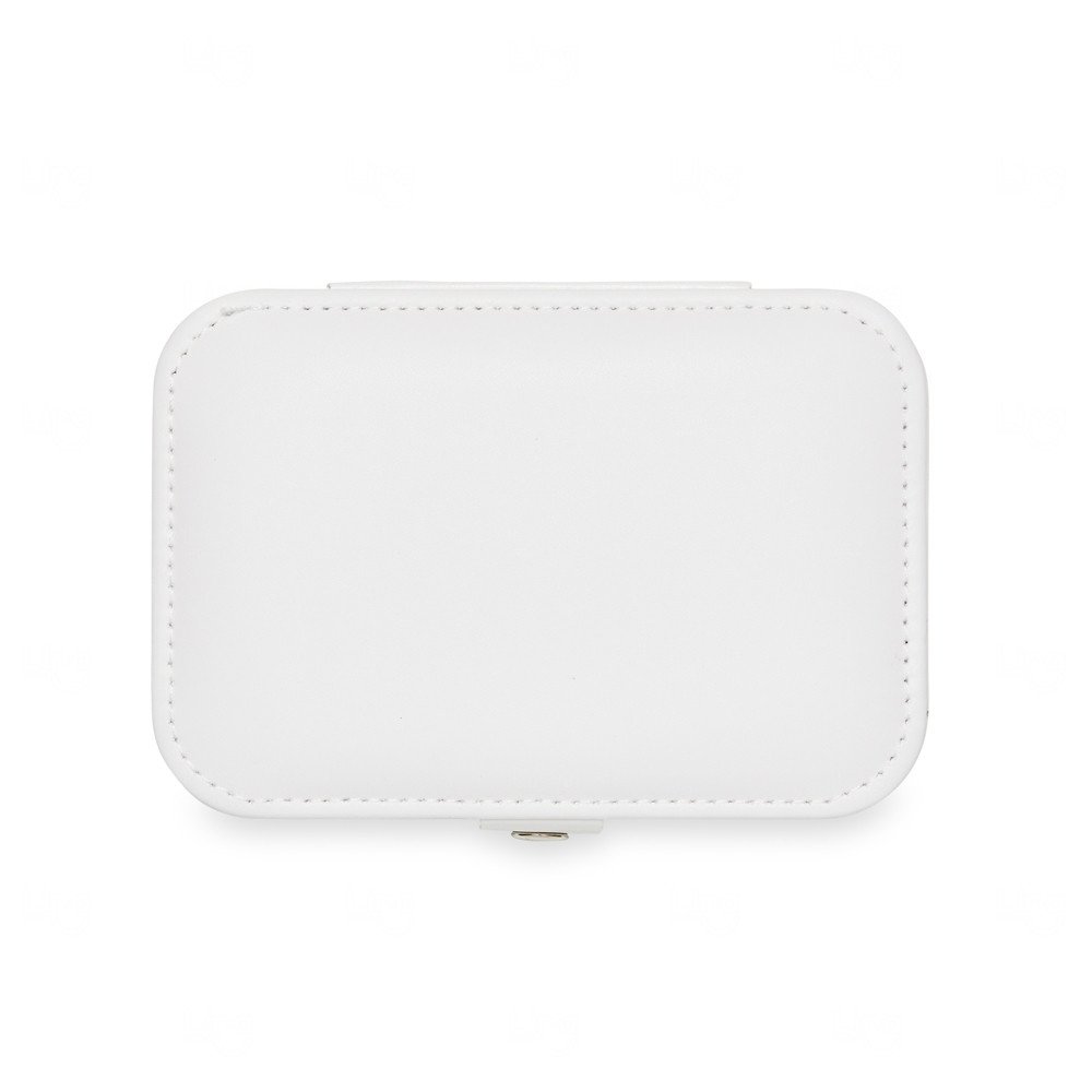 Porta-Joias de Couro Sintético Personalizado Branco