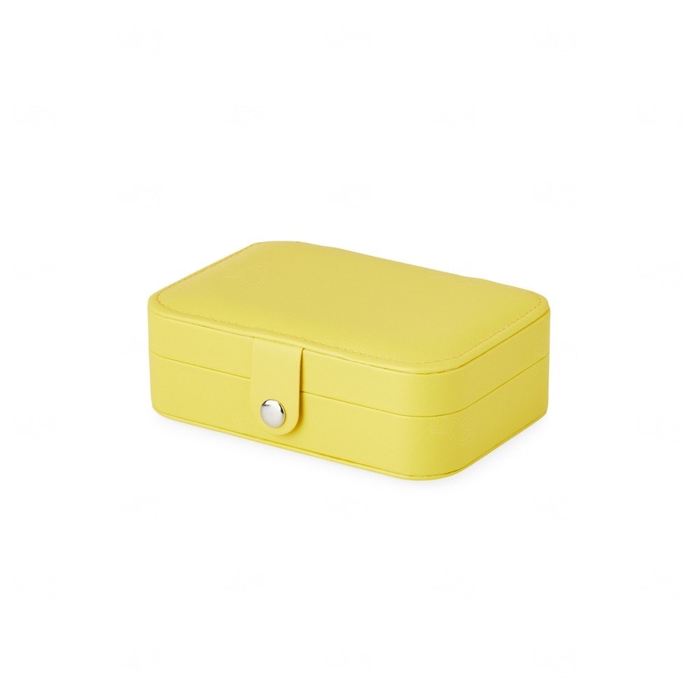 Porta-Joias de Couro Sintético Personalizado Amarelo
