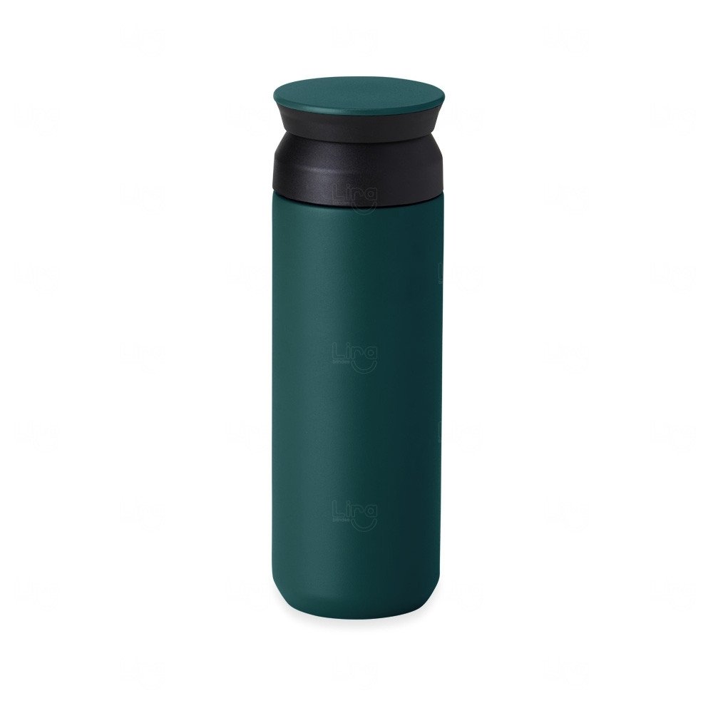 Garrafa Térmica 470ml Inox com Tampa Dupla Personalizada Azul