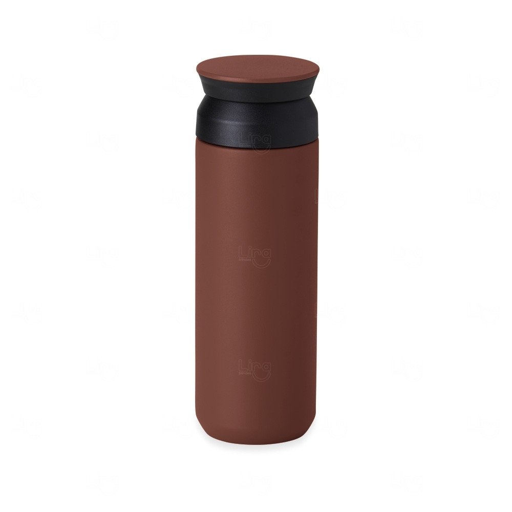 Garrafa Térmica 470ml Inox com Tampa Dupla Personalizada Vermelho