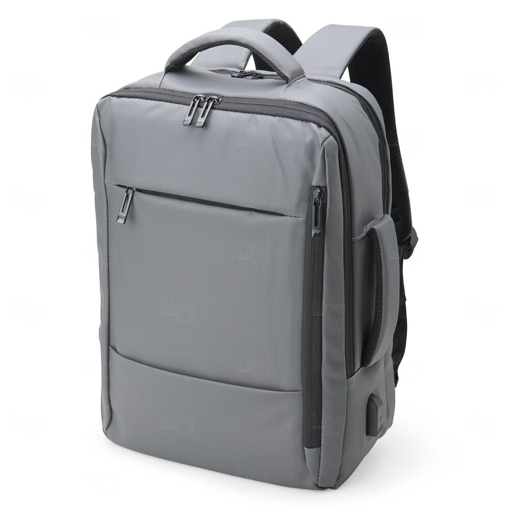Mochila Executiva 23L em Couro Sintético com USB 