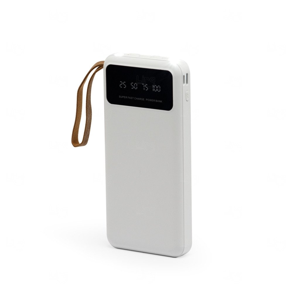 Power Bank 10.000 Mah  com LED e Alça de Couro Personalizado 