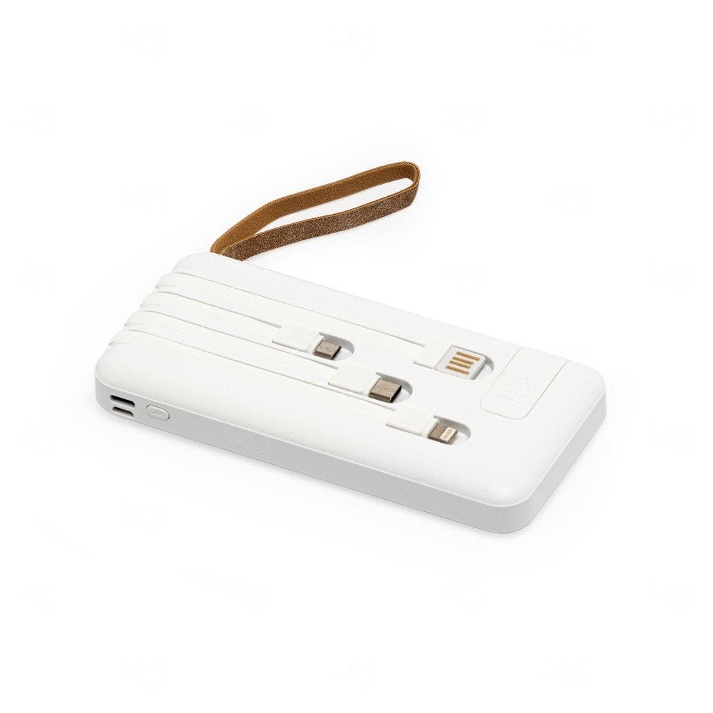 Power Bank 10.000 Mah  com LED e Alça de Couro Personalizado 