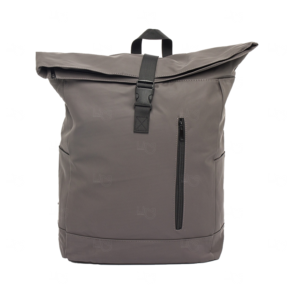 Mochila Couro Sintético 45L Impermeável Personalizada Cinza