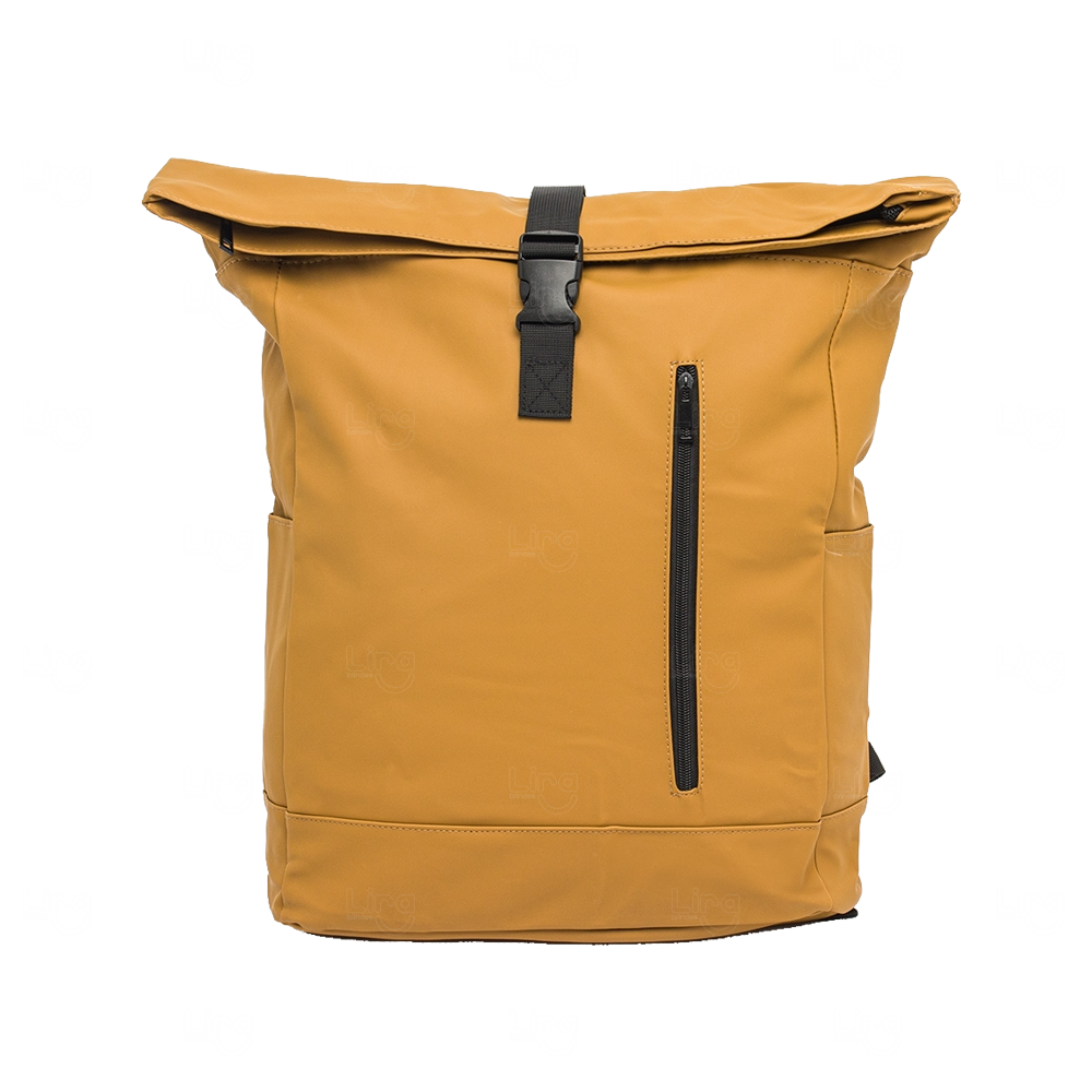 Mochila Couro Sintético 45L Impermeável Personalizada Marrom Claro