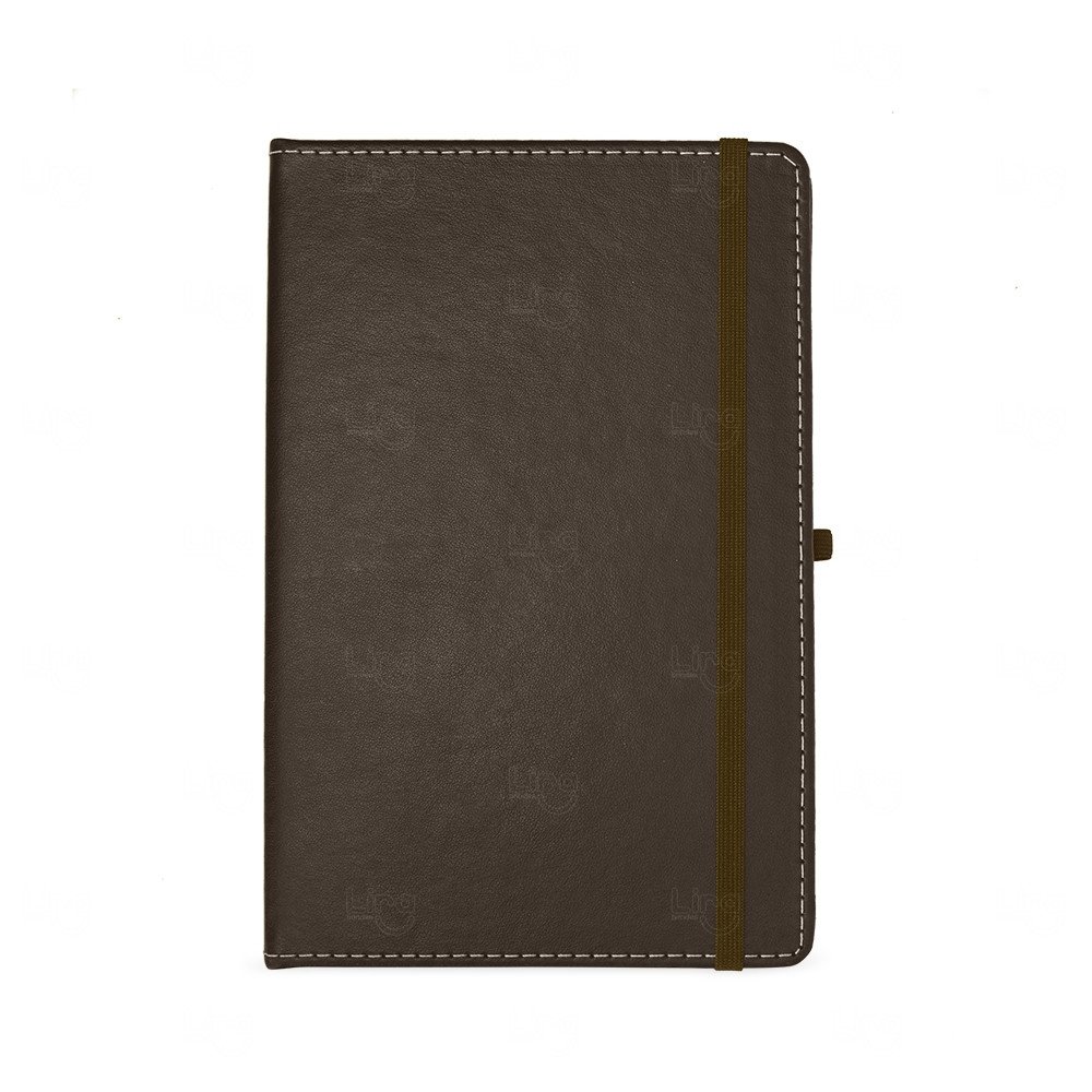 Caderneta em Couro Sintético Personalizada - 21,2 x 14 cm Marrom