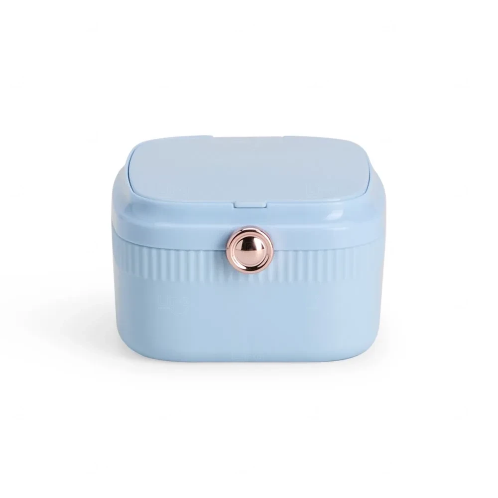 Porta-Joias com Espelho Personalizado - 6x10x10cm Azul Claro
