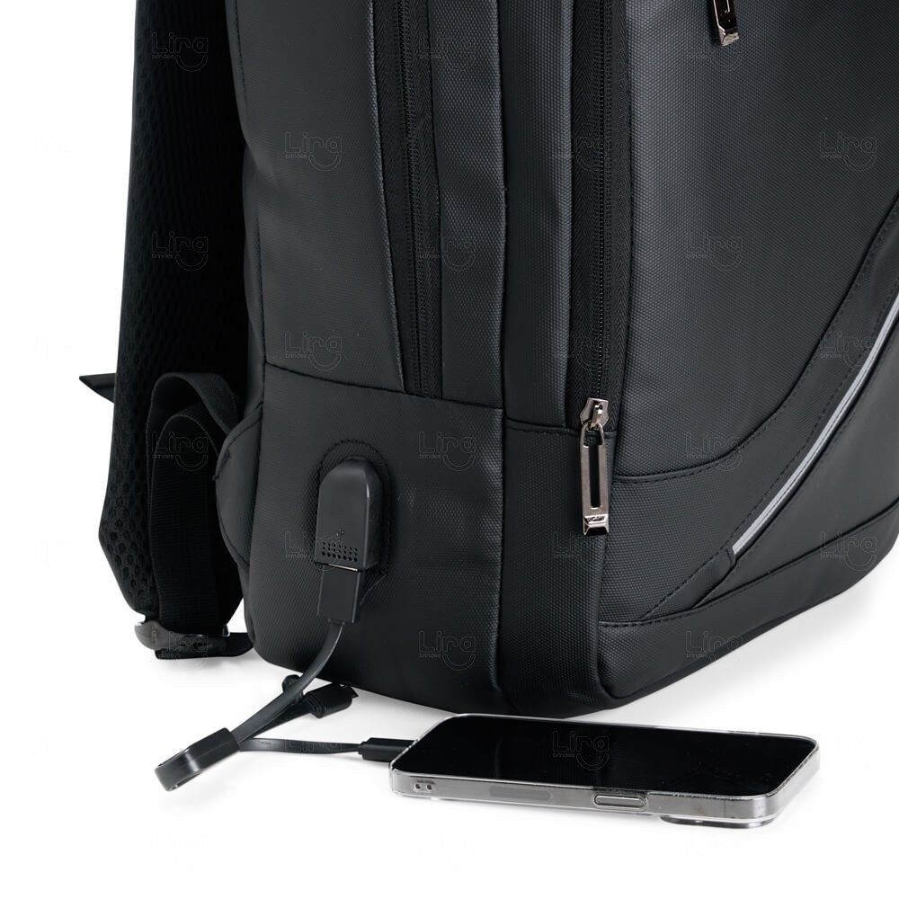 Mochila Executiva 18L em Couro Sintético Personalizada 