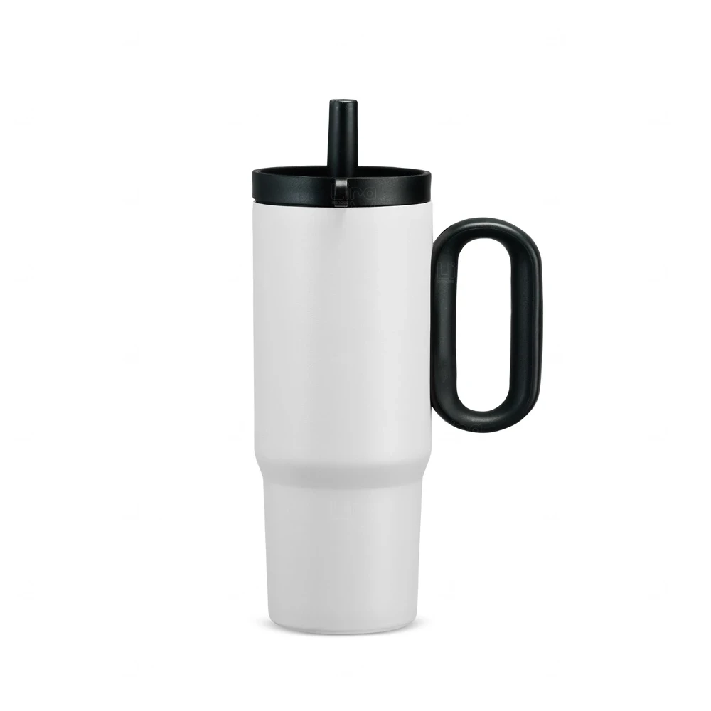 Caneca Térmica Inox 750ml com Infusor Personalizada Branco