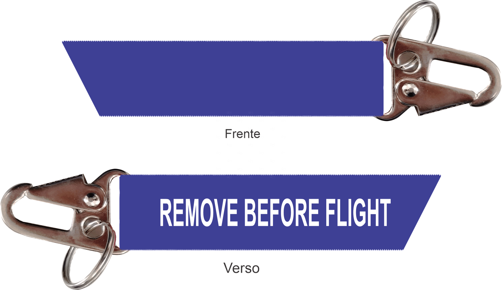 Chaveiro Remove Before Flight - Mosquetão - Corte Diagonal 