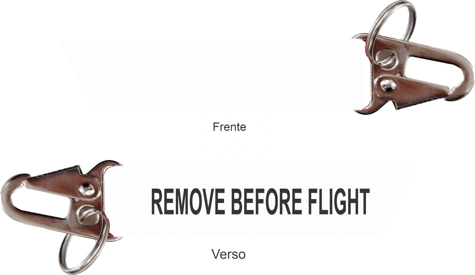 Chaveiro Remove Before Flight - Mosquetão - Corte Diagonal 